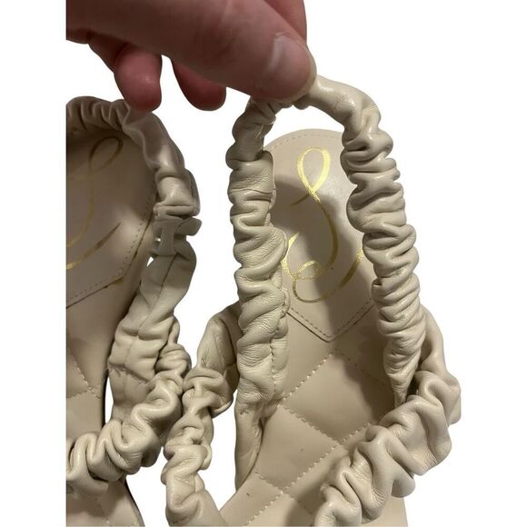 Sam Edelman Ruched Cream Colored Sandals size 7.5 - Picture 2 of 5